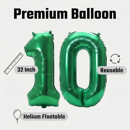 Image of YPSelected 32 Inch Large Foil Helium Number Balloon Birthday Wedding Party 0-9 (Green, 1)