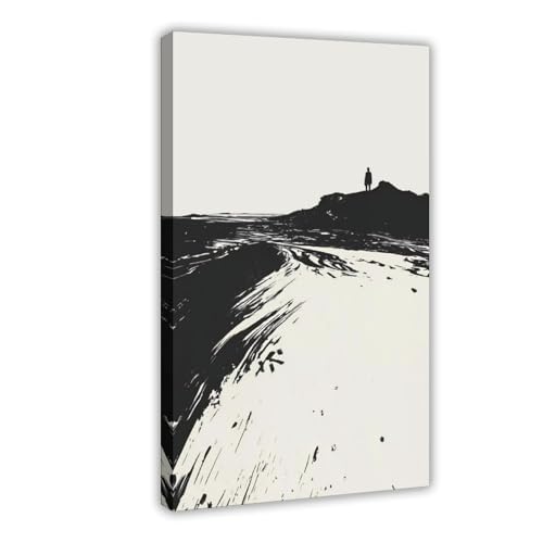 Toile Wabi-sabi minimaliste abstraite pour habiller un mur blanc vide