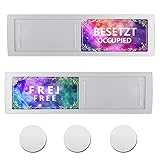 YPLonon FREI - BESETZT Schild Zweisprachig 17,5 x 5 x 0,5cm Toilette Türschild Frei Besetzt Schiebeschilder Klebeschild Schilder mit Schiebefunktion für Toilette Badezimmer Büro