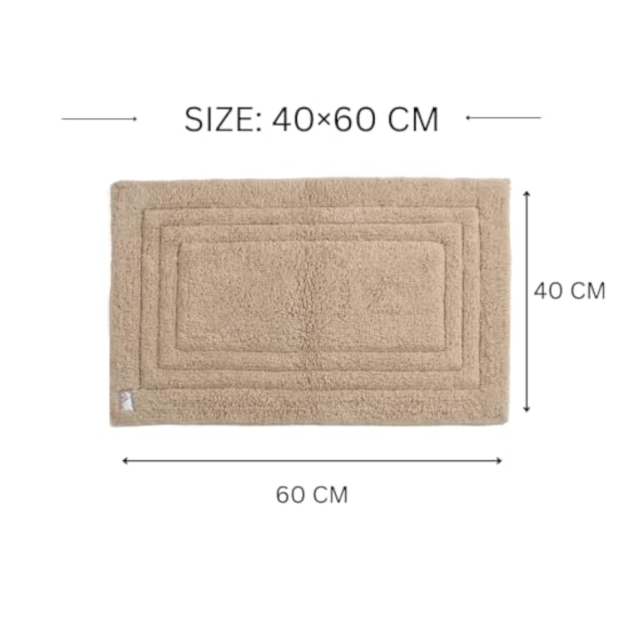 Cotton Bath Mat 40×60 cm, Tufted Bathroom Rug