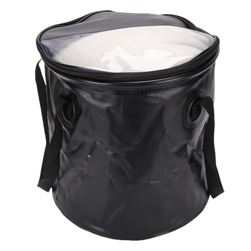 Collapsible Bucket Water Container, 20L Lightweight Folding Camp Wash Basin with Handle and Visual Cover Portable Outdoor Storage Bag for Fishing Hiking Backpacking Gardening