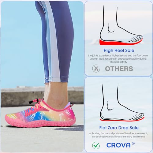 Built-in Heel Grips Water Shoes for Kids Girls Boys Hiking Shoes Wide Barefoot Swim Beach Pools Aqua Socks Slip-On Quick Dry Lightweight for Big Little Kids Toddler by CROVA - Image 7