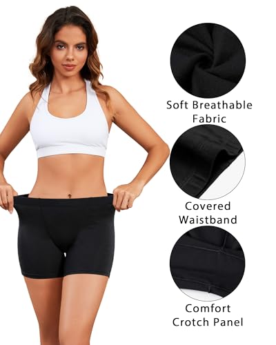 Nexgenz Cotton Boyshorts Underwear for Women, 2-Inch Leg Boxer Briefs, Anti Chafing Soft Stretchy Full Coverage No Wedgies 4 Pack — view 5