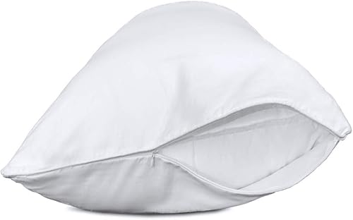 Funda de almohada corporal, 100% algodón, funda de almohada corporal blanca con doble cremallera, 20 x 54 pulgadas, súper suave, 600 hilos para