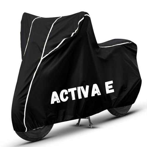 Image of Bike Cover for Activa e 100% Waterproof, Dustproof & Scratch Resistant| Fully Bottom Elastic UV Resistant Heavy Duty Body Cover | All Weather Outdoor Use