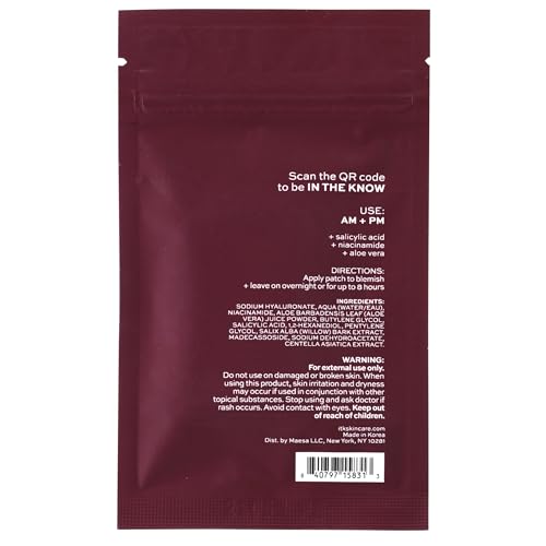 Microneedle Blemish Patches by ITK for Women - 6 Count Patches, Cranberry, 6 Count (Pack of 1) - Image 2