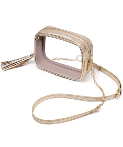 Image of Yarnic Clear Bag Stadium Approved, PVC Transparent Crossbody Purse Small Clear Crossbody Bag with Adjustable Shoulder Strap