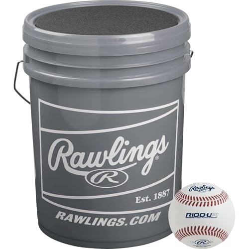 Rawlings | Ultimate Practice Baseballs | Youth / High School / College | Added Lifespan + Weather Resistant | Dozen & Bucket Options, Bucket of 24