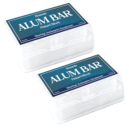 Image of Alum Bar, Alum Stone for Face, Fitkiri Stone for Face, Skin, Pure Phitkari Alam After Shave for Women, Shaving Fitkari Soap, Vastu Spatika Patika Padikaram (2 Pc)