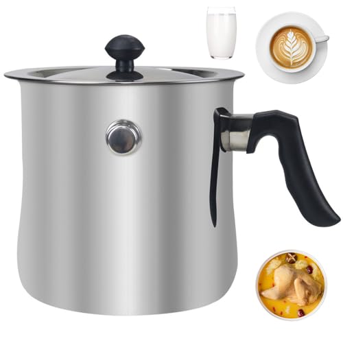 SKJJM Milchtopf mit Deckel, 1.5L Milchtopf Induktion, Simmertopf Induktion, Doppelwandiger Simmertopf für Gas Elektro Wasserbad Induktion Halogen Keramik Induktionsherde (Edelstahl) SKJJM Milchtopf mit Deckel, 1.5L Milchtopf Induktion, Simmertopf Induktion, Doppelwandiger Simmertopf für Gas Elektro Wasserbad Induktion Halogen Keramik Induktionsherde (Edelstahl)