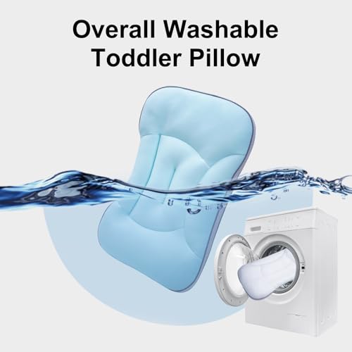 Image of Neck Support Toddler Pillow 12x20 Inch, Dual-Sided Cooling & Soft Pillow, Breathable Ice Silk and Cotton Blend, 2 Height Ergonomic Design, Machine Washable (Pink)