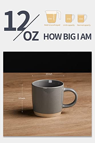 Famiware Milkyway Coffee Mugs, 12 Oz Coffee Mug Set For 4, Tea Cups With Handle For Coffee, Tea, Cocoa, Milk, Dark Gray #TOP4