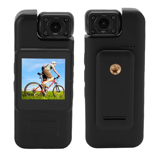 Cuifati 4K Body Camera with 180° Rotatable Lens, Intelligent Motion Detection, on Design, LCD Screen, Night, Outdoor Indoor Security,Support 128GB, Portable Camcorder