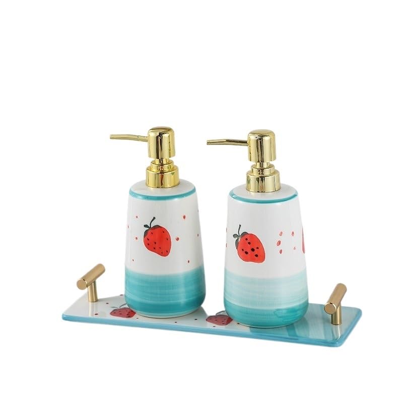 Ensemble de bouteilles de lotion en céramique avec distributeur de shampoing rechargeable D