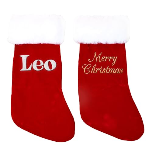 Tivhelrf Personalized Christmas Stockings: Soft Red Knitted Fleece with Embroidery &ndash; Perfect...