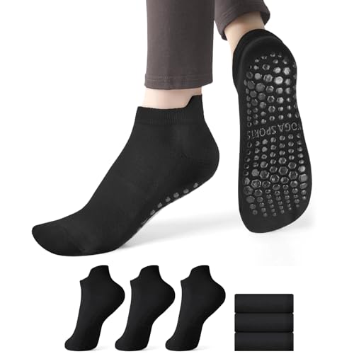 AOOWU Chaussettes Yoga Femme, 3 Paires Chaussettes...