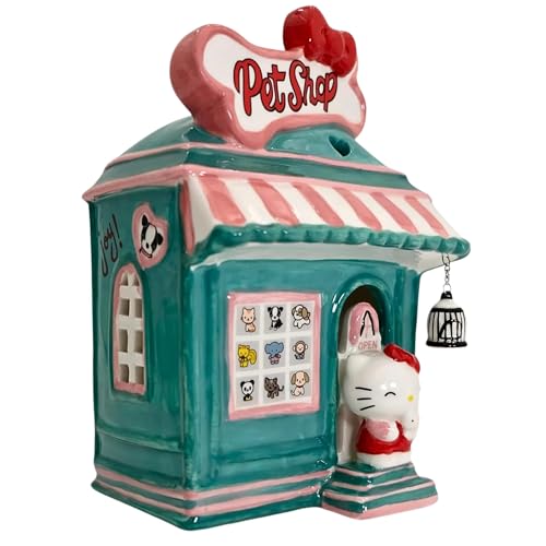 Blue Sky Clayworks Hello Kitty Pet Shop Candle House, Home & Kitchen Accessories, Ceramic, 24076