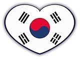 South Korea Glossy Heart Flag Car Bumper Sticker Decal