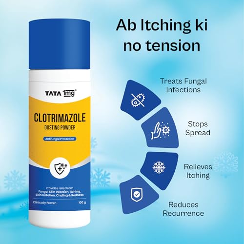 Image of TATA 1MG Antifungal Dusting Powder for Sweat Rash, Itching, Skin Irritation, Chafing & Redness, 100g