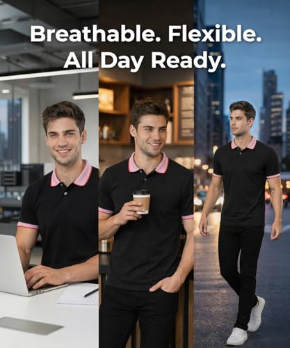 Image of Scott International Men's Cotton Polo T-Shirt | Regular Fit | Breathable & Soft Fabric | Classic Collar with Button Placket | Casual & Office Wear | Summer Essential Polo Tee for Men