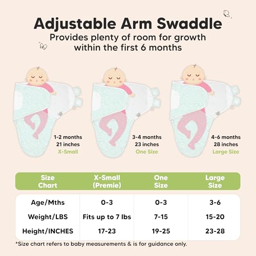 Image of 3-Pack Organic Baby Swaddle Sleep Sacks - Swaddles for Newborns, Infant 0-3 Months, Baby Girls, Boys, Soft & Snug Newborn Sleep Sack, Nursery Swaddling Blankets (Garden, OS)