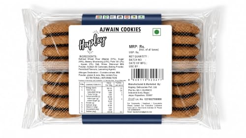Image of Hapley Ajwain Cookies 300g, No Palm Oil, Delicious Ajwain Cookies for Tea-Time & Snack Breaks