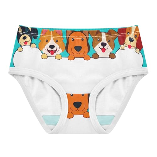 Toddlers Underwear Floral 2t Cotton Panties for Girl Print Briefs Girls Undies Cute Dogs Cartoon White Bone