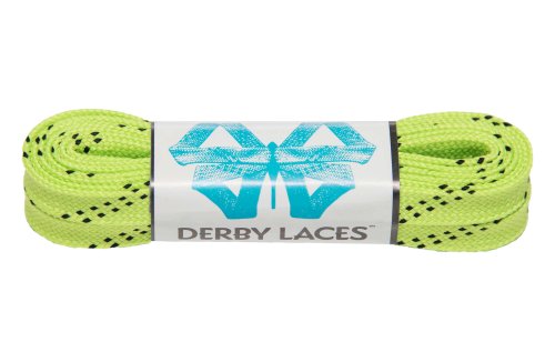 Derby Laces Lime Green 60 Inch Waxed Skate Lace for Roller Derby, Hockey and Ice Skates, and Boots