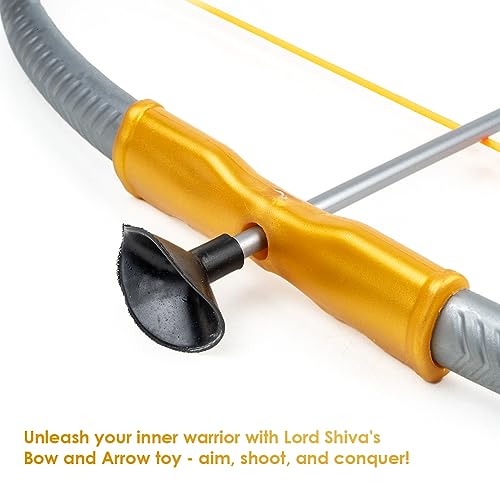 Image of Ratna's Shiva Bow and Arrow Set with Trishul & 3 Suction Cup Tip Arrows Target Game Plastic Toy Set for Kids