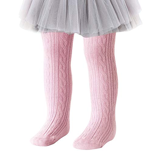 techcity Baby Toddler Girls Tights Seamless Cable Knit Cotton Leggings Pants Stockings for Infant Baby Girl