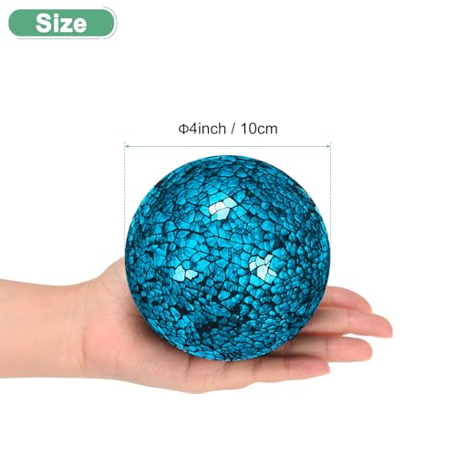Centre de table ornementation turquoise en boule de verre de 4 pouces