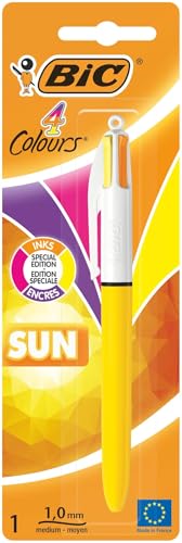 Bic 949898 4 Colours Sun Retractable Ballpoint Pen (1 mm Blister Pack), pink