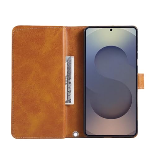 Étui Samsung S25 Plus noir en cuir à rabat doté d'un double portefeuille multi-slots - 4