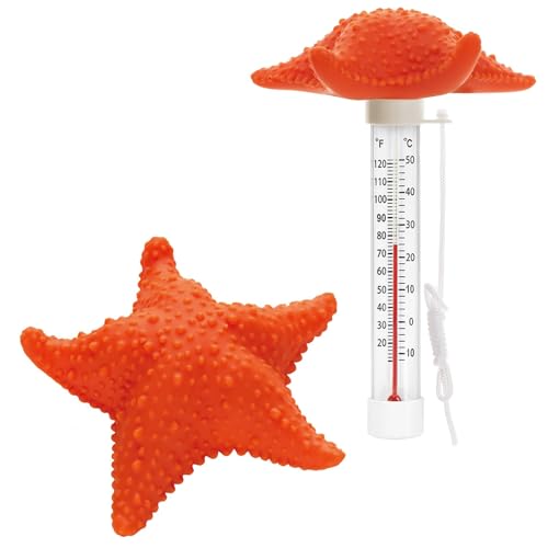 XY-WQ Starfish Floating Pool Thermometer with String, Easy-Read