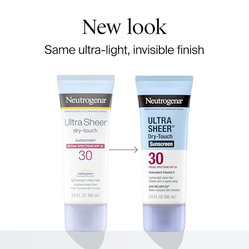 Neutrogena Ultra Sheer Dry-Touch Sunscreen Lotion, Broad Spectrum LSF 30 ochrona przed promieniowaniem UVA/UVB, nie zawiera tlenu, wodoodporny, nie zatyka się, nie zawiera komedogenicznych,