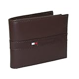 Tommy Hilfiger - Cartera con 6 Bolsillos para Tarjetas de crédito y Ventana de identificación extraíble, marrón Oscuro (Marrón) - 31TL22X062-200