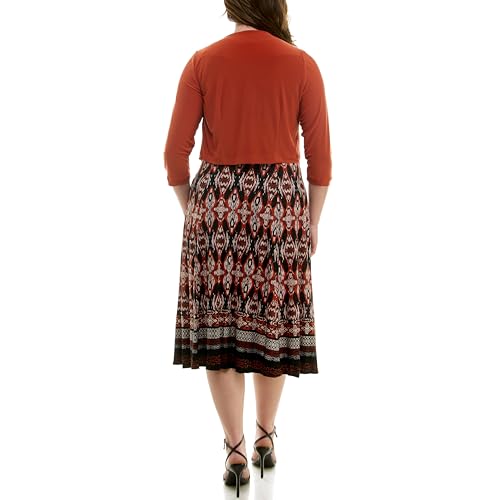 Danny & Nicole Women's Solid Cardigan and Printed Dress Set4