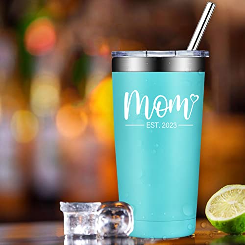 Grifarny New Mom Gifts For Women - Mom Est. 2023-1St Mothers Day Gift For New Mom, New Mama, Pregnant Mom, First Time Mom, Mom To Be - Tumbler Cup 20Oz #TOP4
