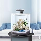 Tetra Explorer Line 30 L Aquarium Komplett-Set - Design Aquarium mit gebogener Frontscheibe, LED-Beleuchtung, Technik, Futter und Pflegemitteln, Farbe: Schwarz