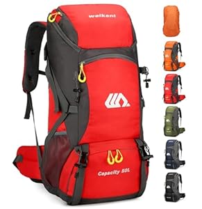 Jianyana 50L Wanderrucksack Trekkingrucksack mit Regenhülle