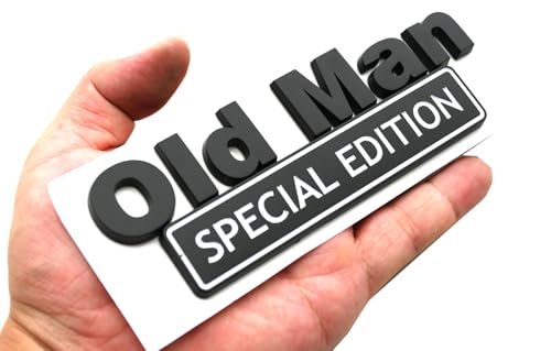 Emblemas 3D Big Old Man solucionan insignias desgastadas con calcomanía fuerte blanca de 5.9''