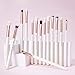 Jessup Eye Makeup Brush Set Professional 15pcs White/Rose Gold Premium Natural-synthetic Eye Shadow Blending Concealer Eye & Brow Liner Brushes, T217