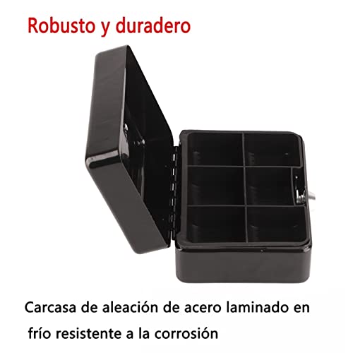 Caixa de dinheiro de metal com bandeja de dinheiro e fechadura com chave para negócios domésticos pr