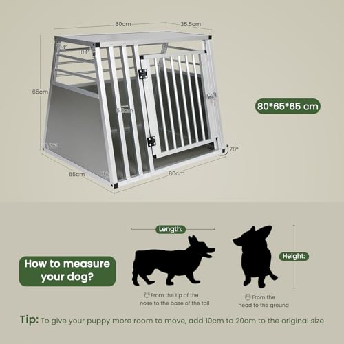 Hundebox für Auto von EUGAD – Aluminium Transportbox für große Hunde