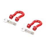 PRETYZOOM U Shape Tow Hook 2pcs Red Car Tow Hooks for Trucks Heavy Duty Towing Accessory for Racing and Decoration
