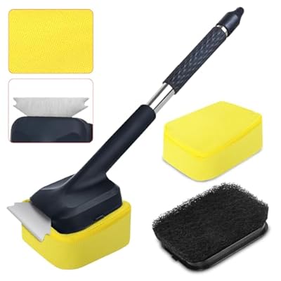 Grill Brush Bristle Free with 2 Replaceable Heads, Steam-Enhanced Scraper for Cast Iron & Stainless Steel Grates, Safe Non-Scratch Barbecue Cleaner for Outdoor Grills