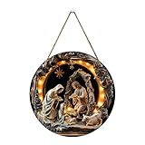 Excellent artisanat : fabriqué en bois naturel robuste, ce pendentif de crèche assure un confort optimal avec ses bords lisses et sa finition sûre et résiste à la décoloration