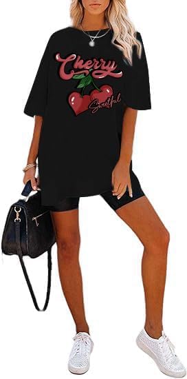 Image of Remidoo Oversized Graphic Tshirts for Women Casual Loose Fit Short Sleeve Tee