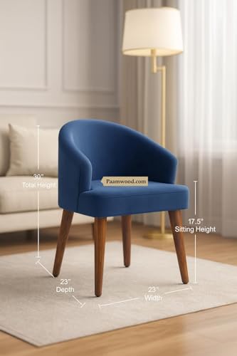 Image of Upholstery Barrel Arm Chair with Soft Serenity Suede Fabric for Dining Room, Living Room, Bedroom, Cafe, or Restaurant with Comfortable & Stylish | Blue Set of 4