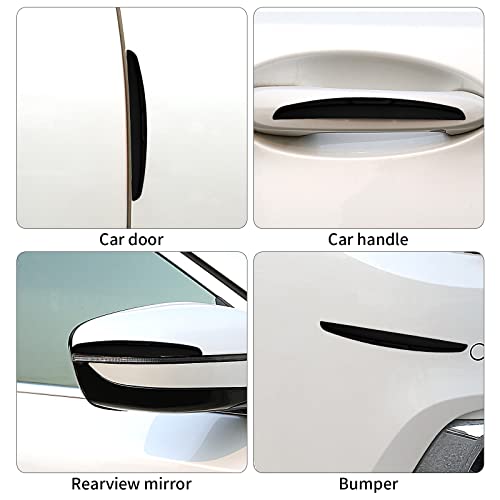 Pinsheng 8 Stück Auto Stoßstange Schutzleiste, Universal Rubber Anti-Scratch Auto Ecke Stoßstangenschutz Streifen Aufkleber für alle Autos (Schwarz-Weiss)